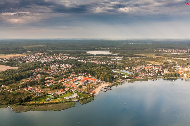 Ostroda, panorama miasta od strony SW. EU, Pl, Warm-Maz. Lotnicze.